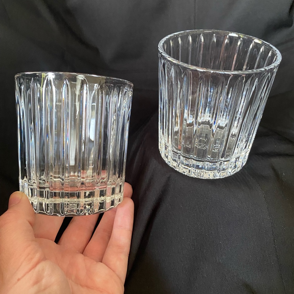 Stoli Vodka Heavy Rock Tumblers 8 oz. Crystal Ribbed Embossed Cocktail Glass